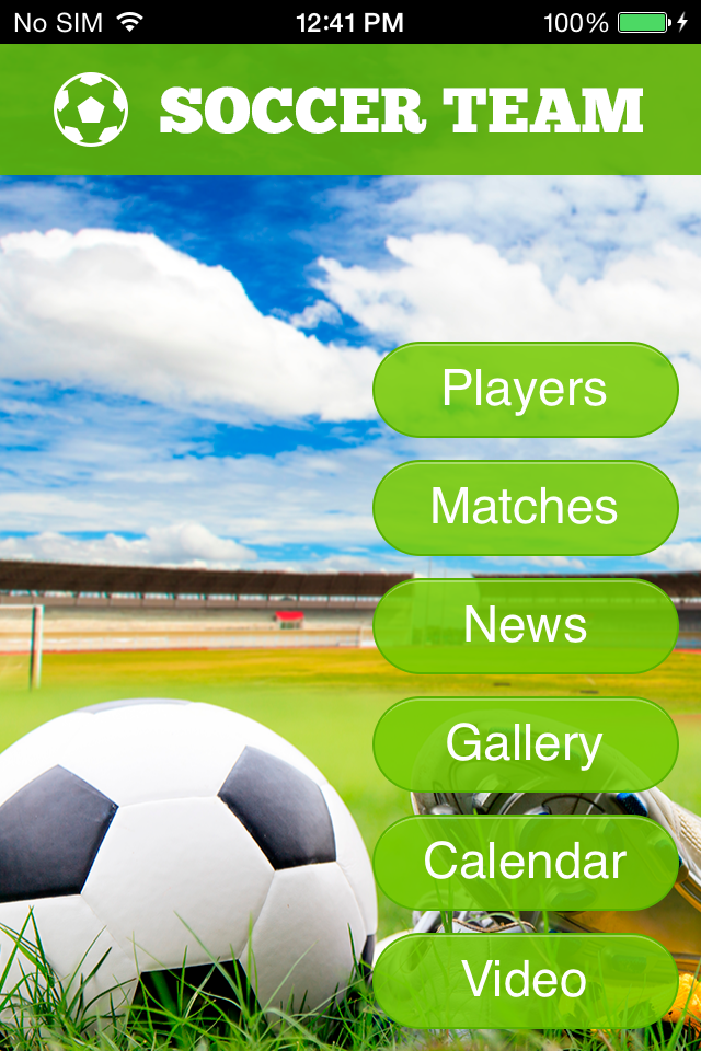 Soccer Team 2 App Templates