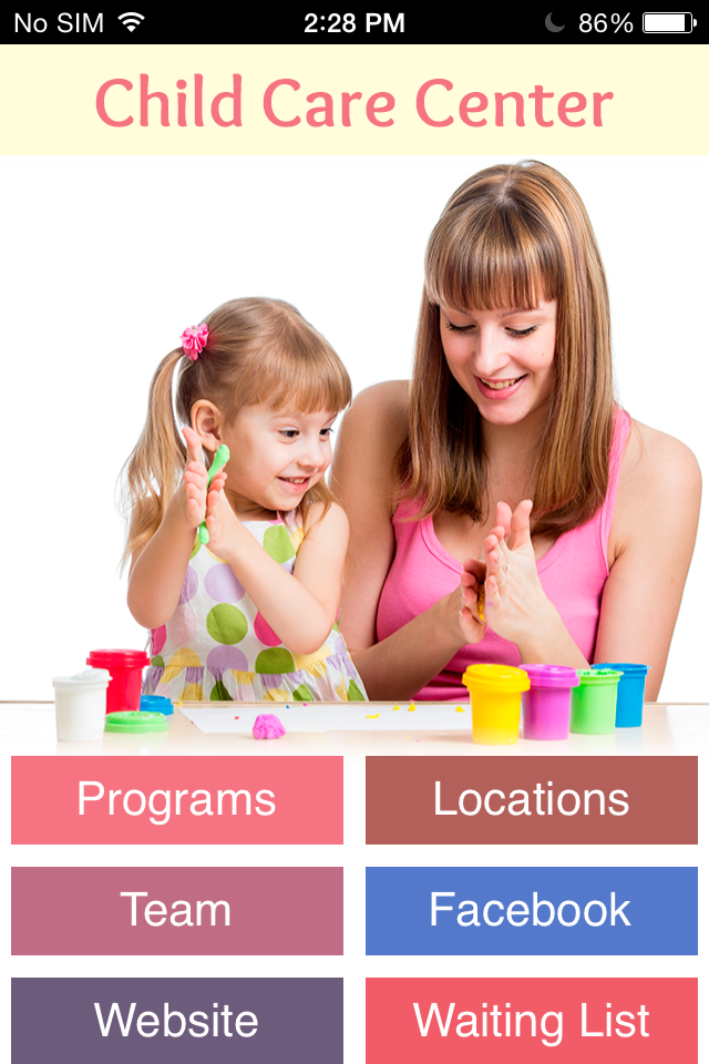 Child Care Center App App Templates